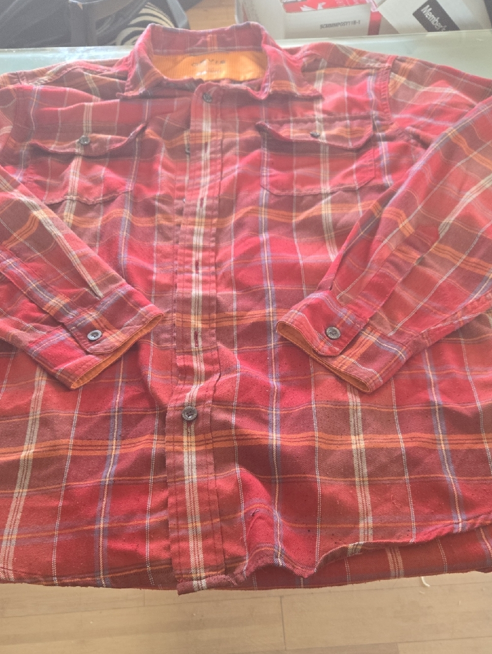Orvis Red Plaid Long-Sleeve Button-Down Shirt
